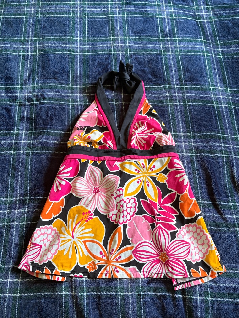 Y2k Sonoma Goods for Life floral patterned halter swim top w/open back.Size 10